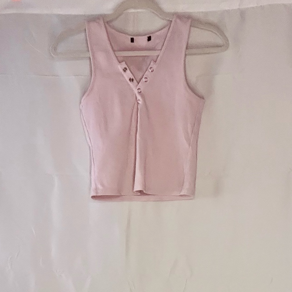 Pink Sleeveless Ribbed Top - Picture 5 of 6